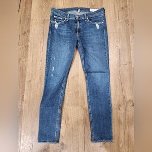 rag & bone Distressed Blue Straight Leg Jeans